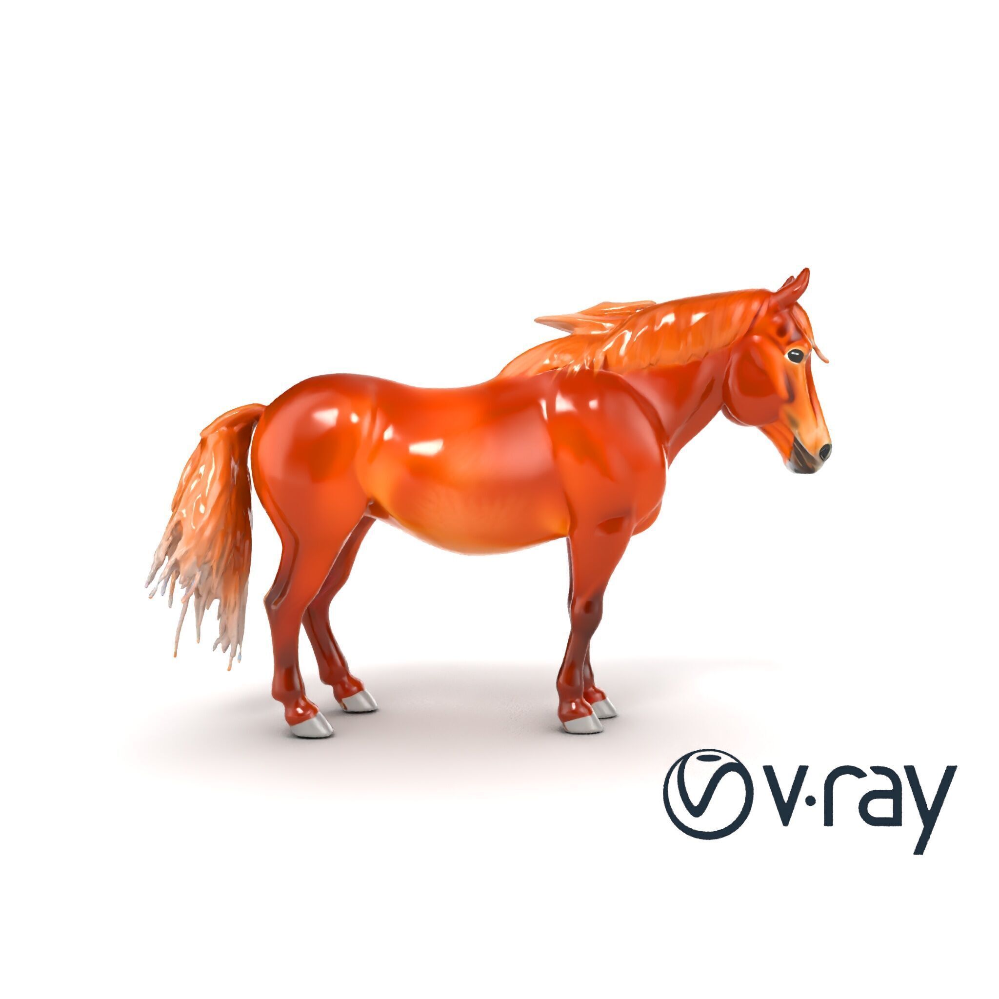 Chestnut Horse Equestrian Environment model pack Low-poly 3D model_25
