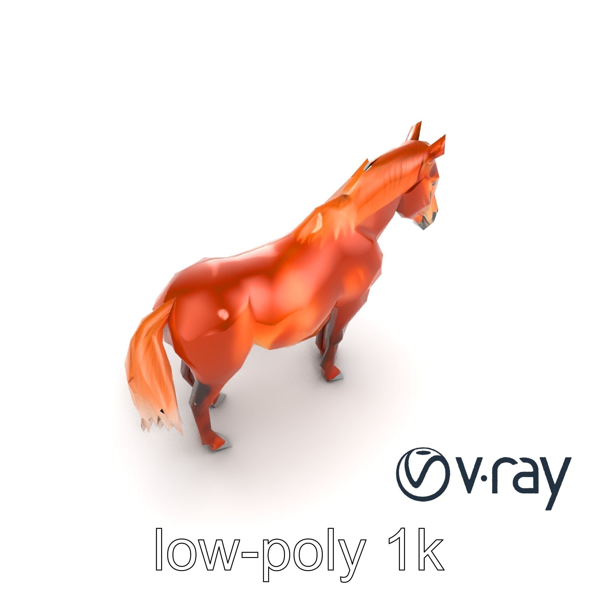 Chestnut Horse Equestrian Environment model pack Low-poly 3D model_15