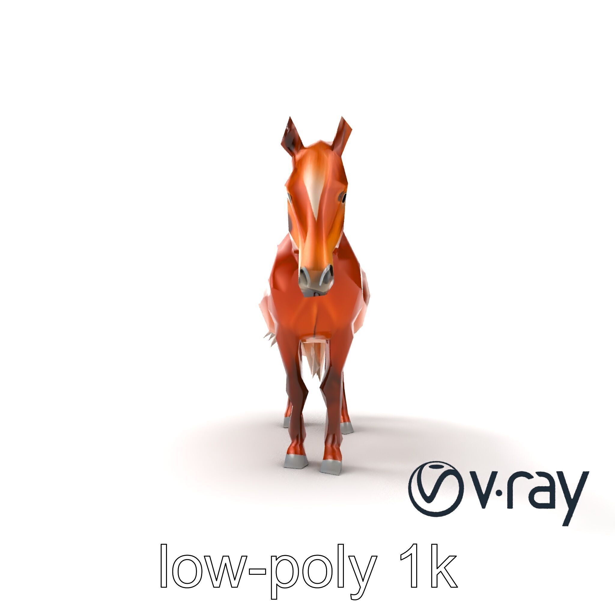 Chestnut Horse Equestrian Environment model pack Low-poly 3D model_16
