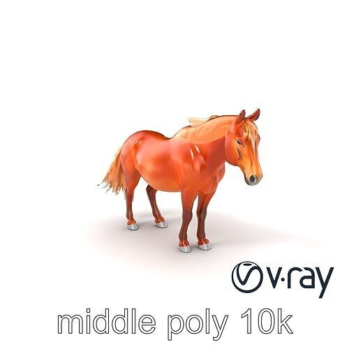 Chestnut Horse Equestrian Environment model pack Low-poly 3D model