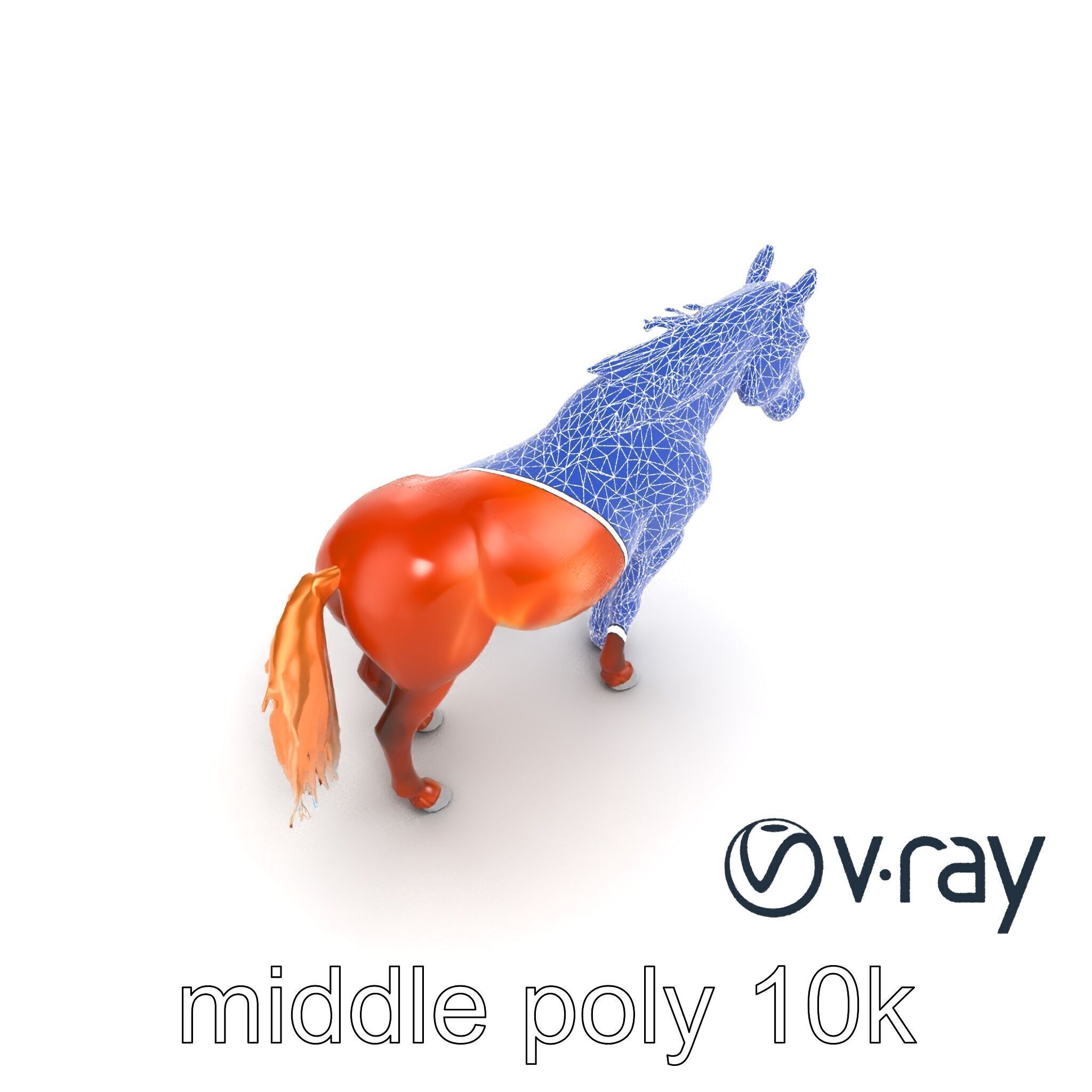 Chestnut Horse Equestrian Environment model pack Low-poly 3D model_19