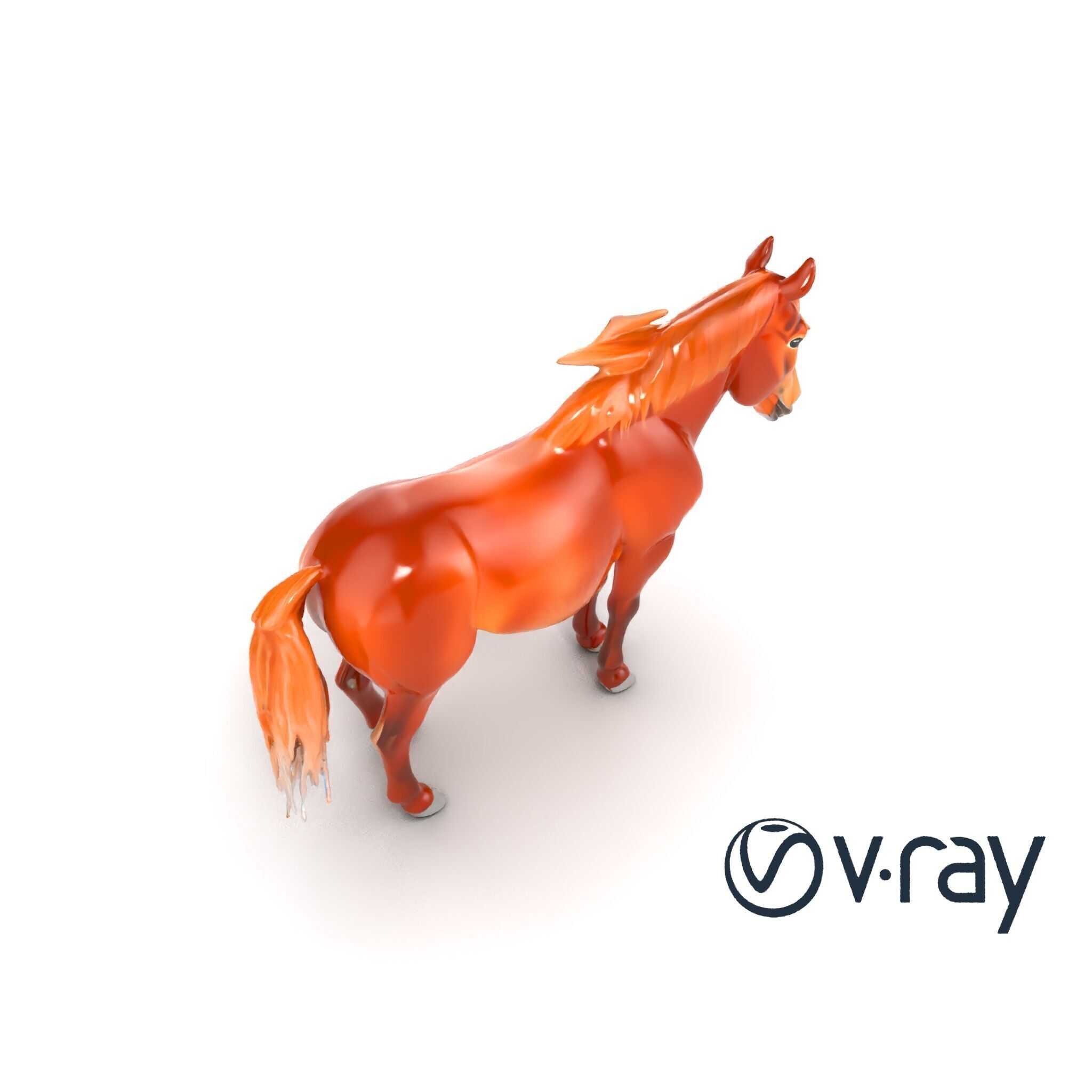 Chestnut Horse Equestrian Environment model pack Low-poly 3D model_14
