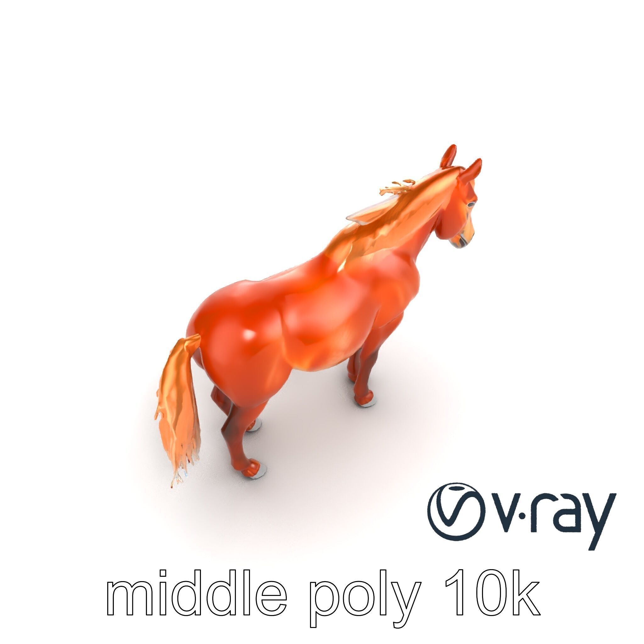 Chestnut Horse Equestrian Environment model pack Low-poly 3D model_7