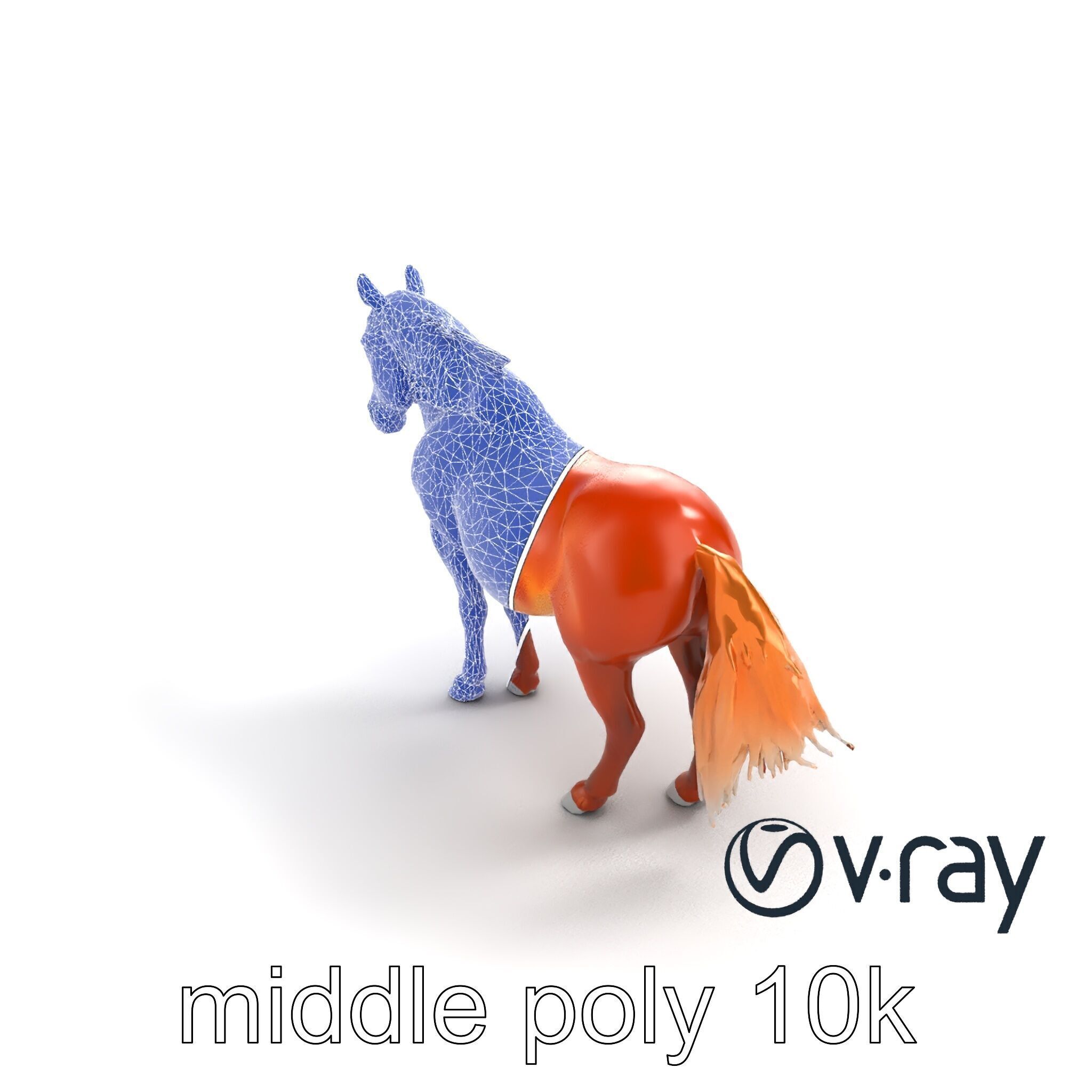 Chestnut Horse Equestrian Environment model pack Low-poly 3D model_12