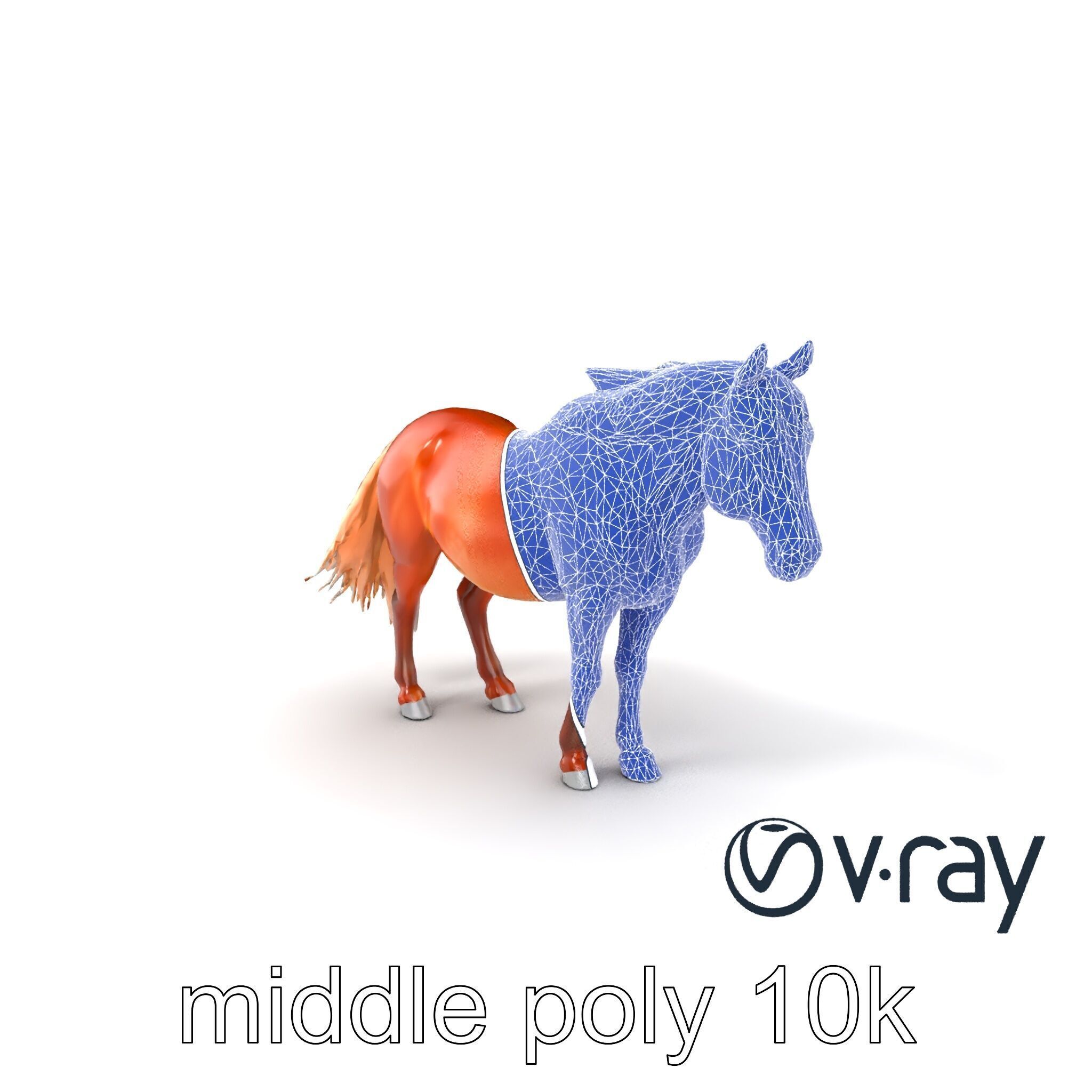 Chestnut Horse Equestrian Environment model pack Low-poly 3D model_22