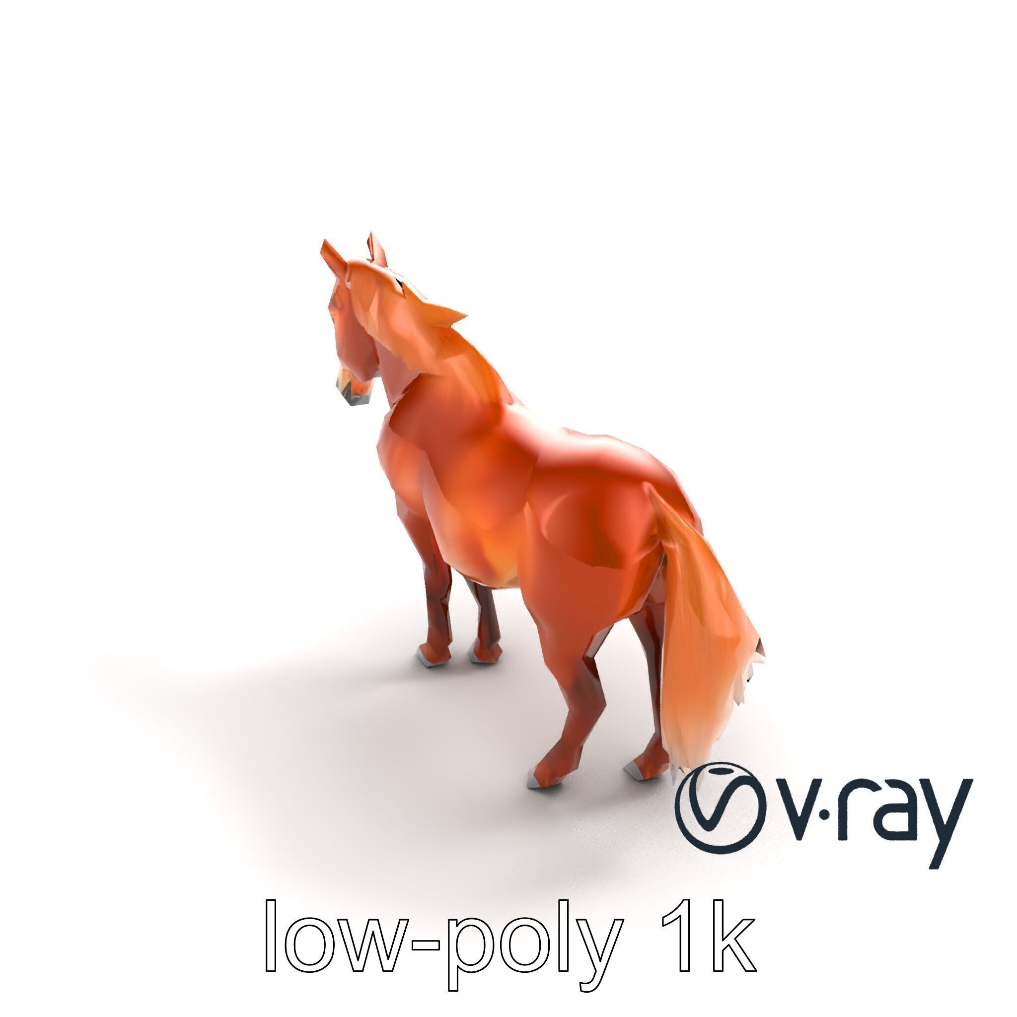 Chestnut Horse Equestrian Environment model pack Low-poly 3D model_5