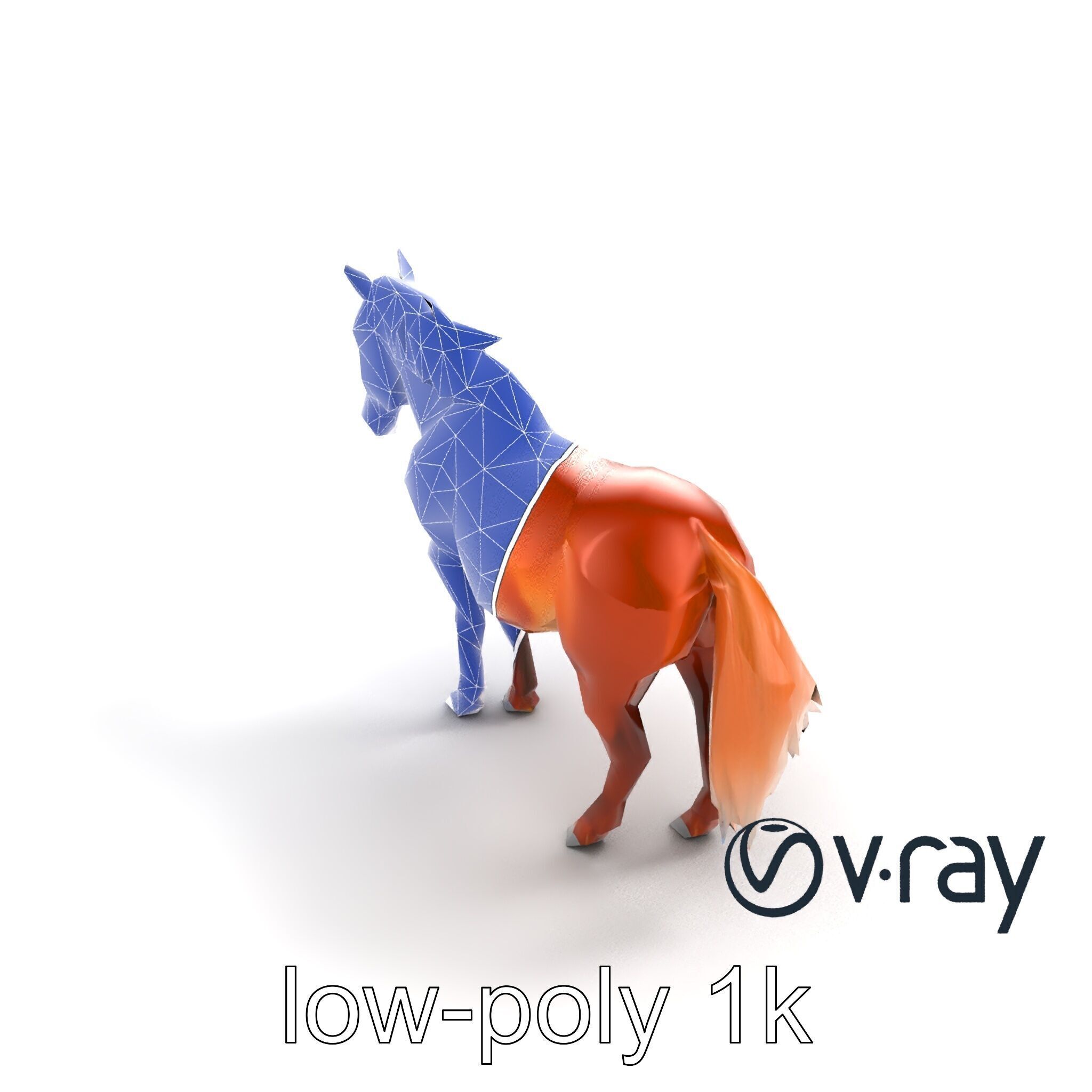Chestnut Horse Equestrian Environment model pack Low-poly 3D model_28