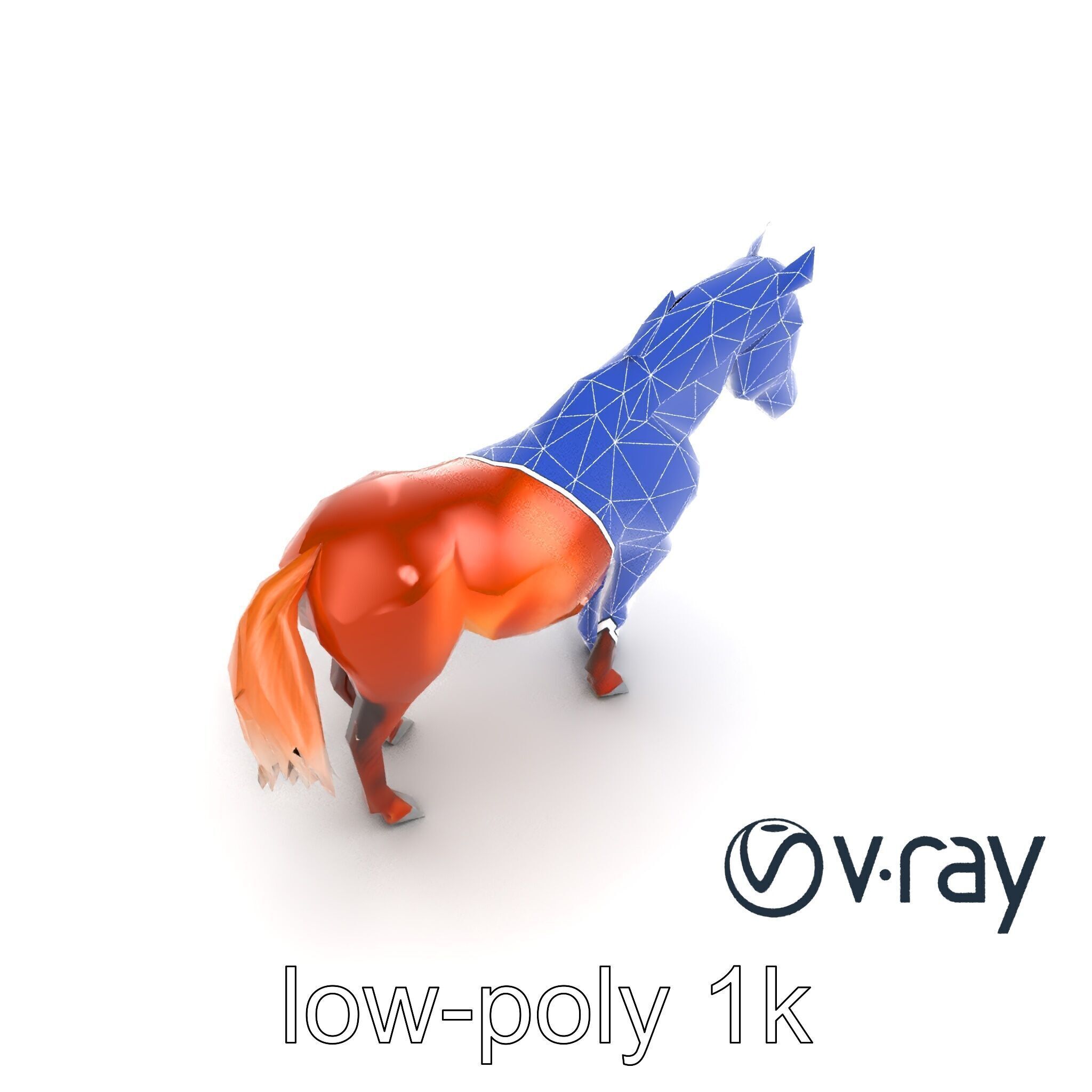 Chestnut Horse Equestrian Environment model pack Low-poly 3D model_26