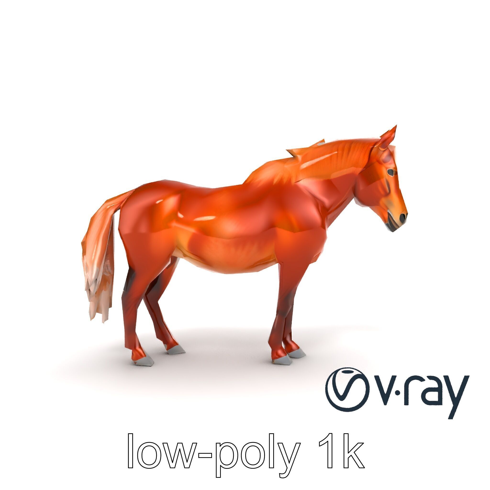 Chestnut Horse Equestrian Environment model pack Low-poly 3D model_18