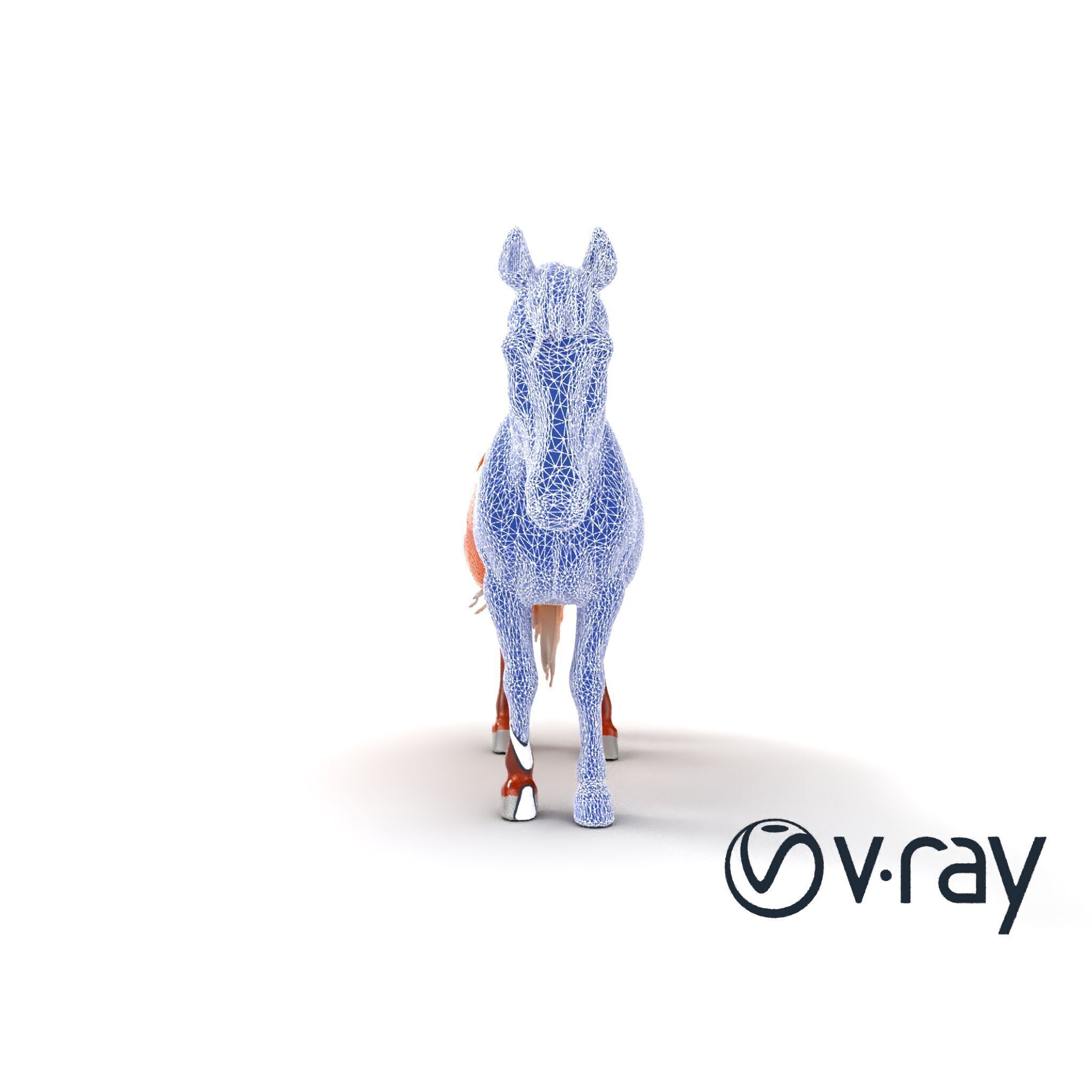 Chestnut Horse Equestrian Environment model pack Low-poly 3D model_17