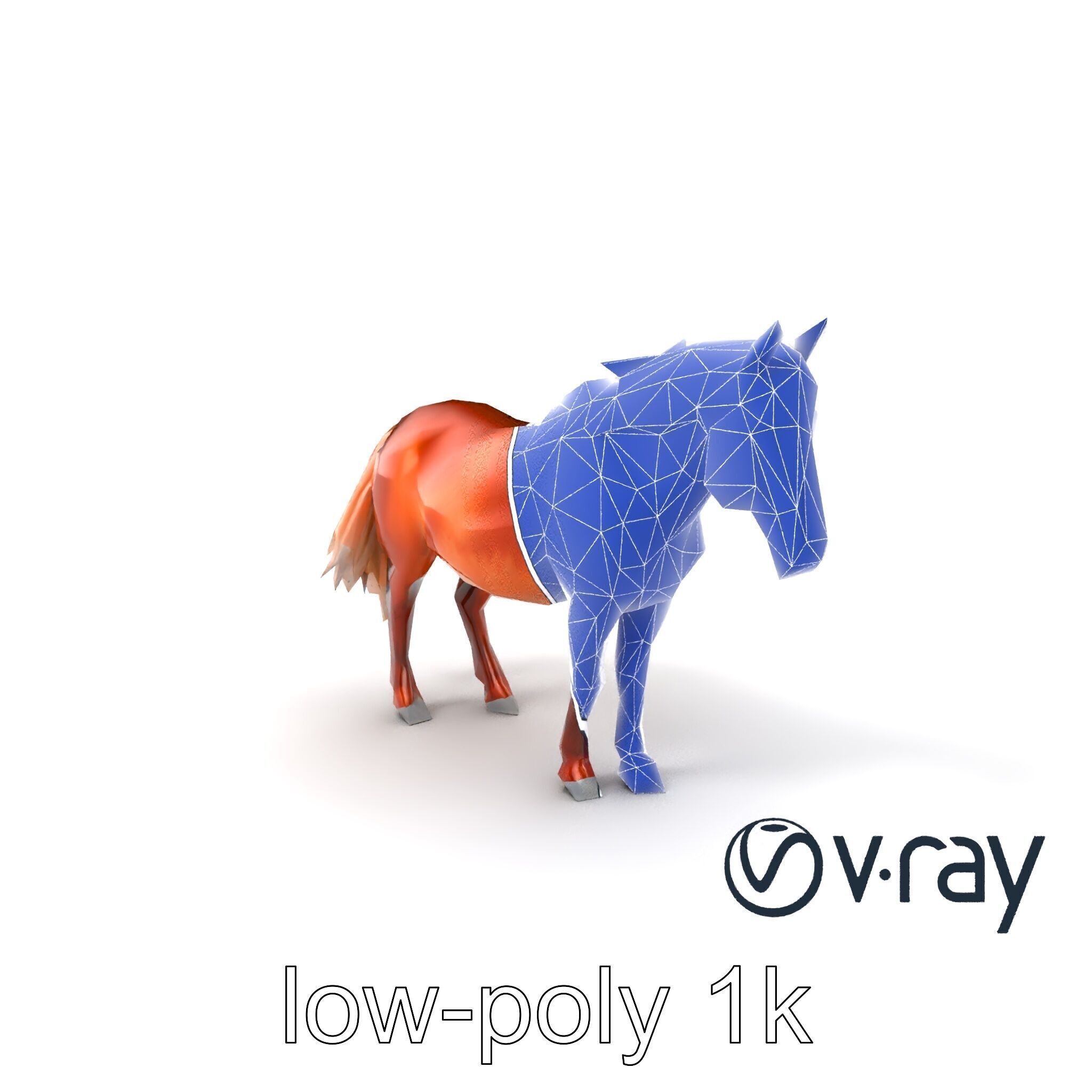 Chestnut Horse Equestrian Environment model pack Low-poly 3D model_8
