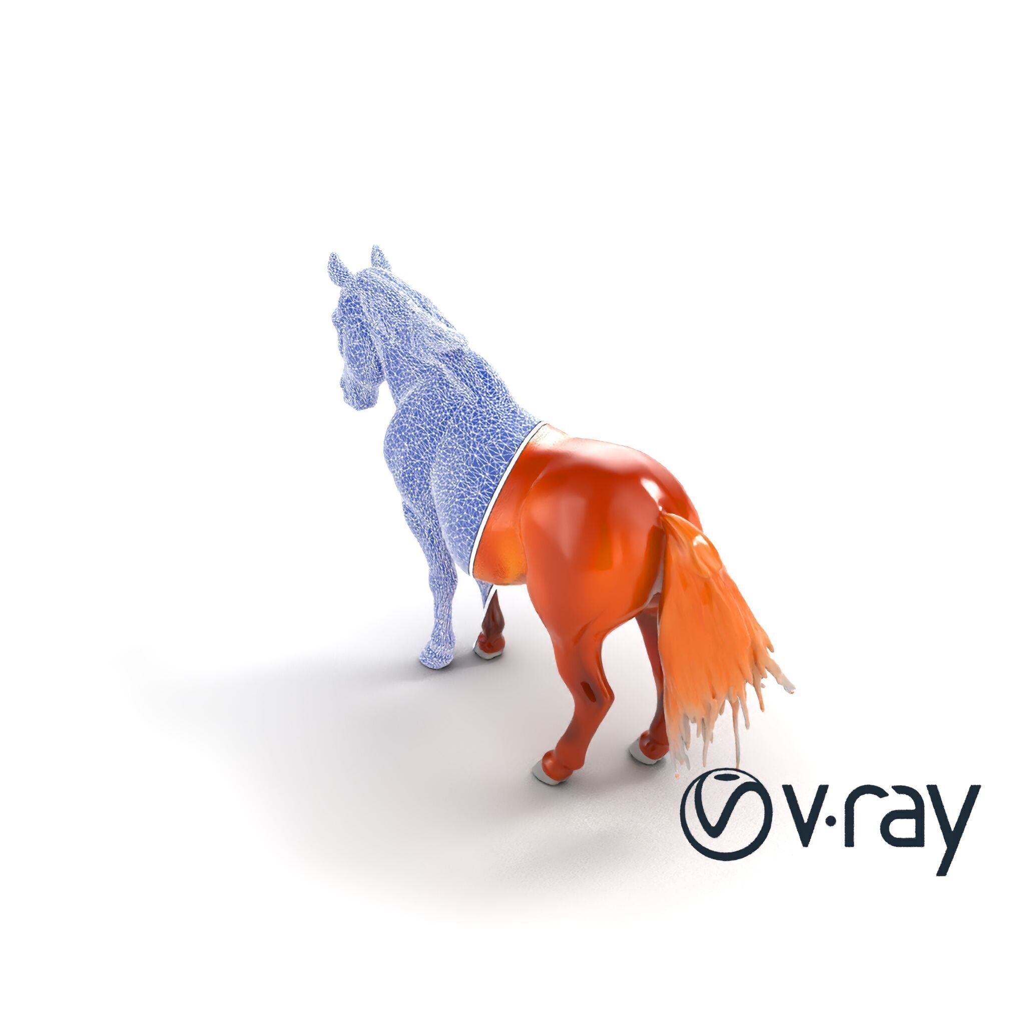 Chestnut Horse Equestrian Environment model pack Low-poly 3D model_23