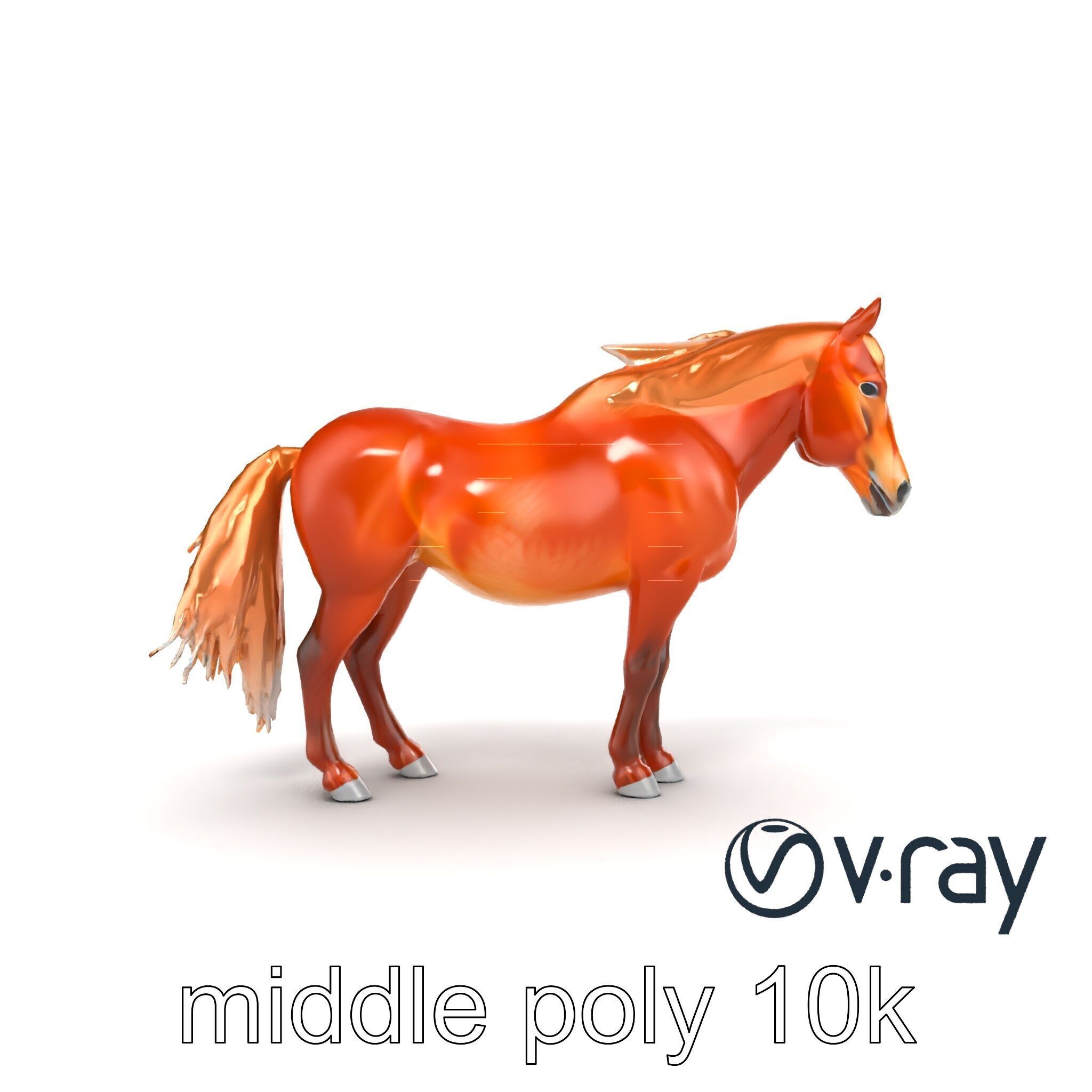 Chestnut Horse Equestrian Environment model pack Low-poly 3D model_21