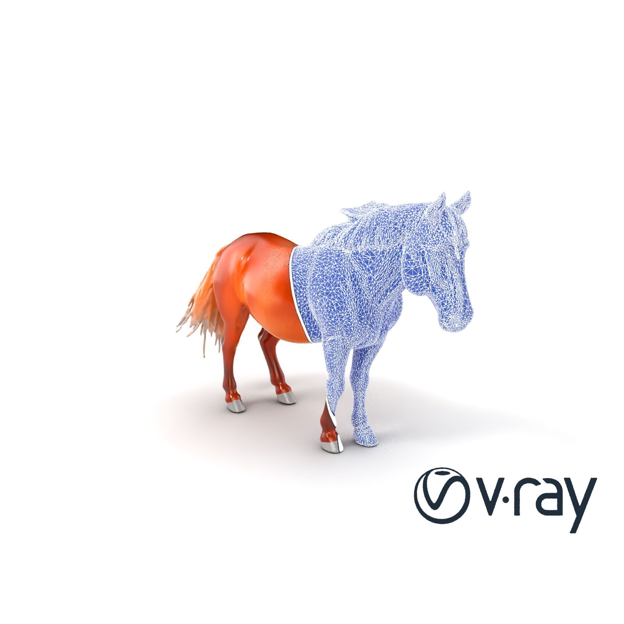 Chestnut Horse Equestrian Environment model pack Low-poly 3D model_9