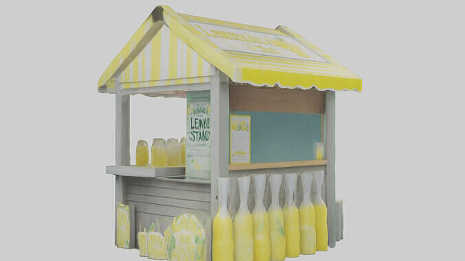 Lemonade model Low-poly 3D model 2