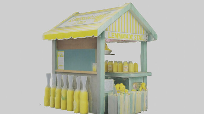 Lemonade model Low-poly 3D model 3