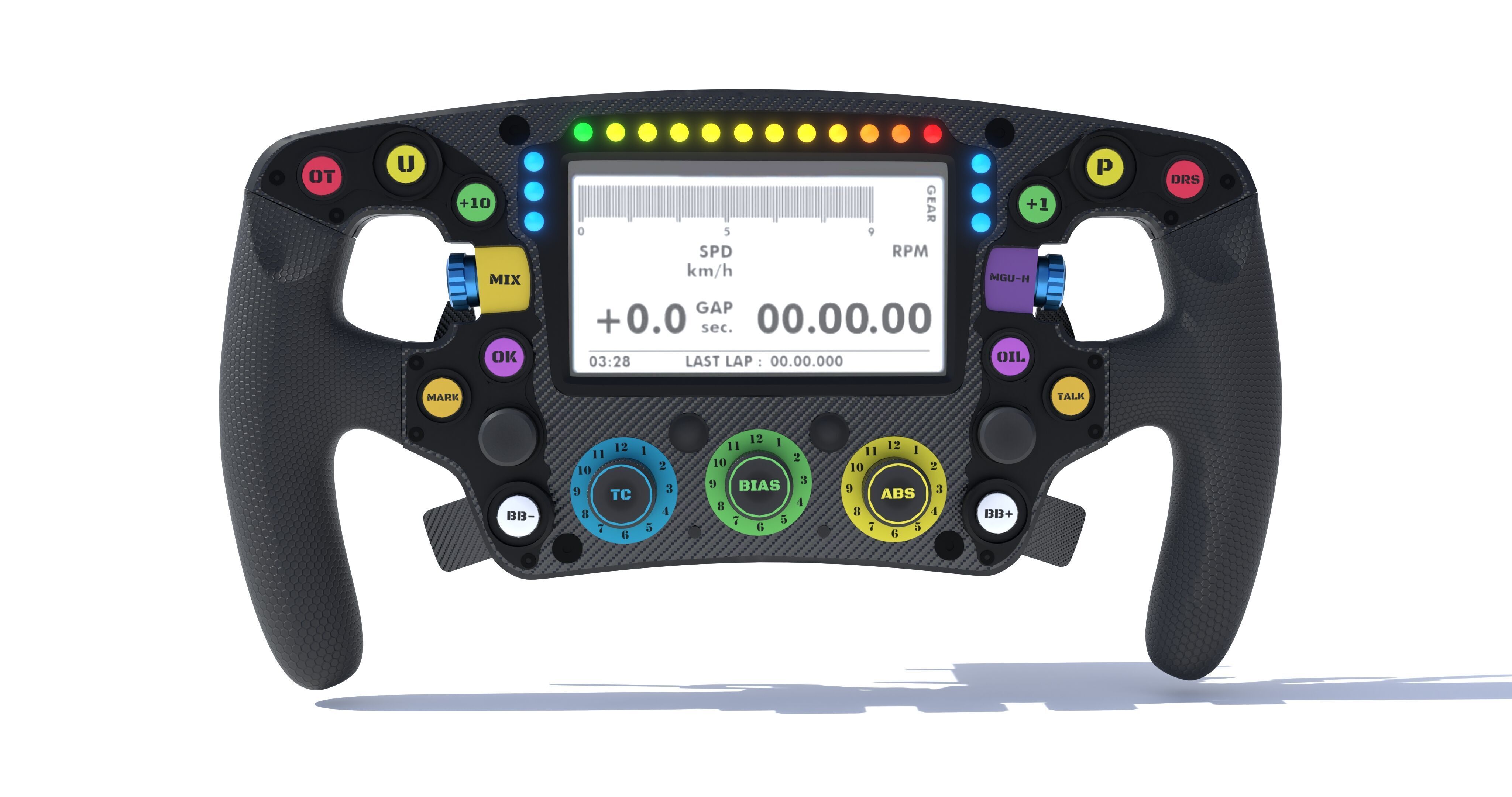 Racing Car Steering Wheel Low-poly 3D model_3