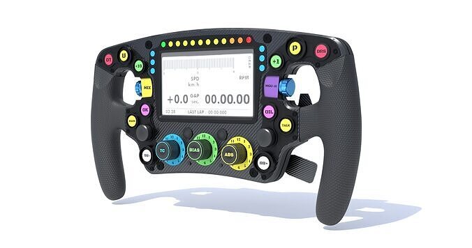 Racing Car Steering Wheel Low-poly 3D model 2