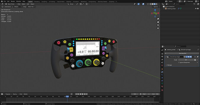 Racing Car Steering Wheel Low-poly 3D model 7