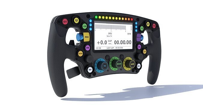 Racing Car Steering Wheel Low-poly 3D model 3