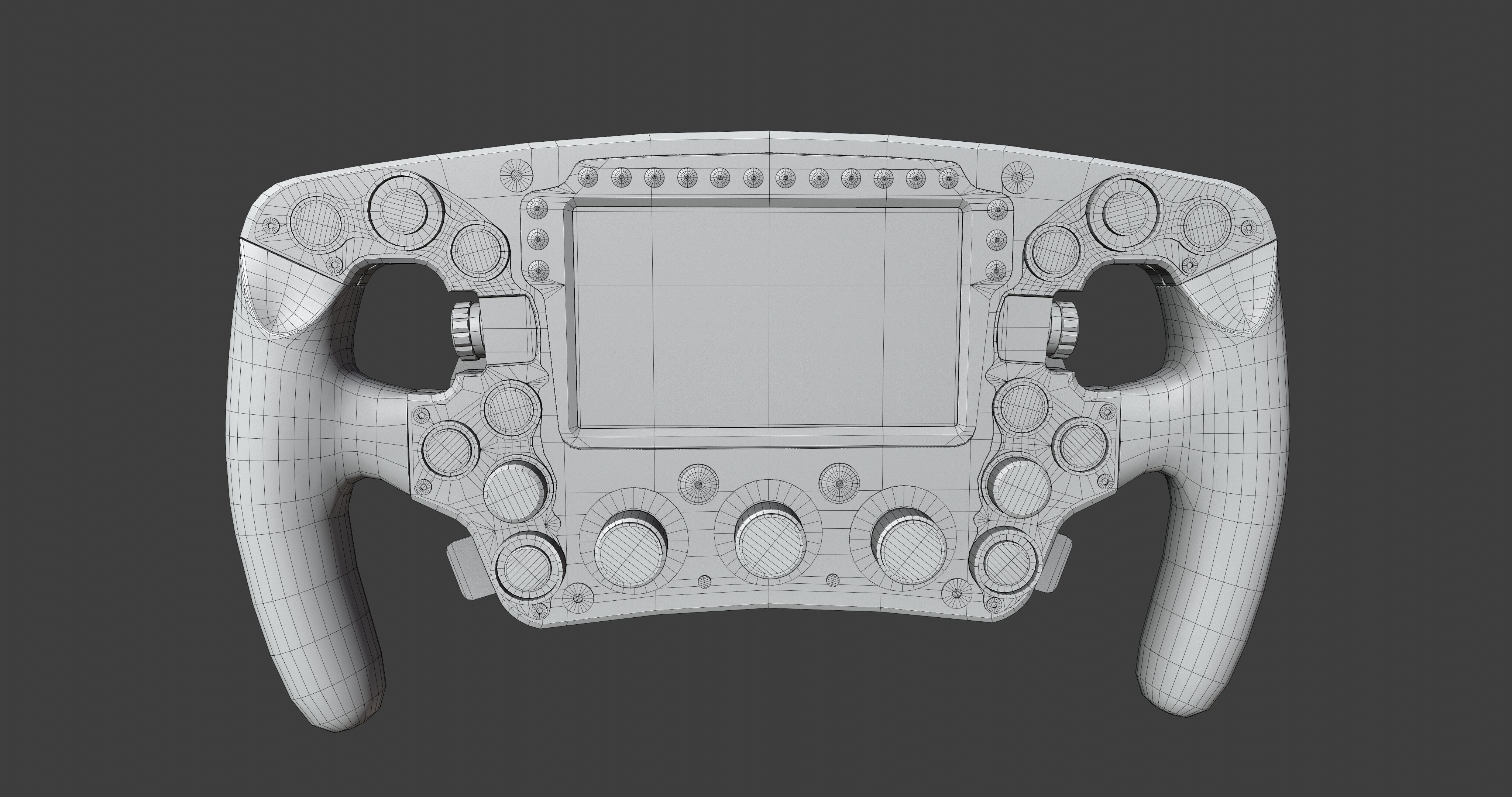 Racing Car Steering Wheel Low-poly 3D model_10
