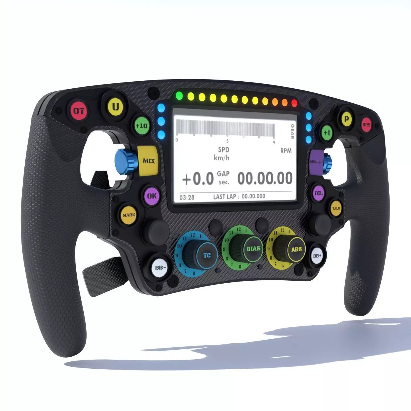 Racing Car Steering Wheel Low-poly 3D model_0