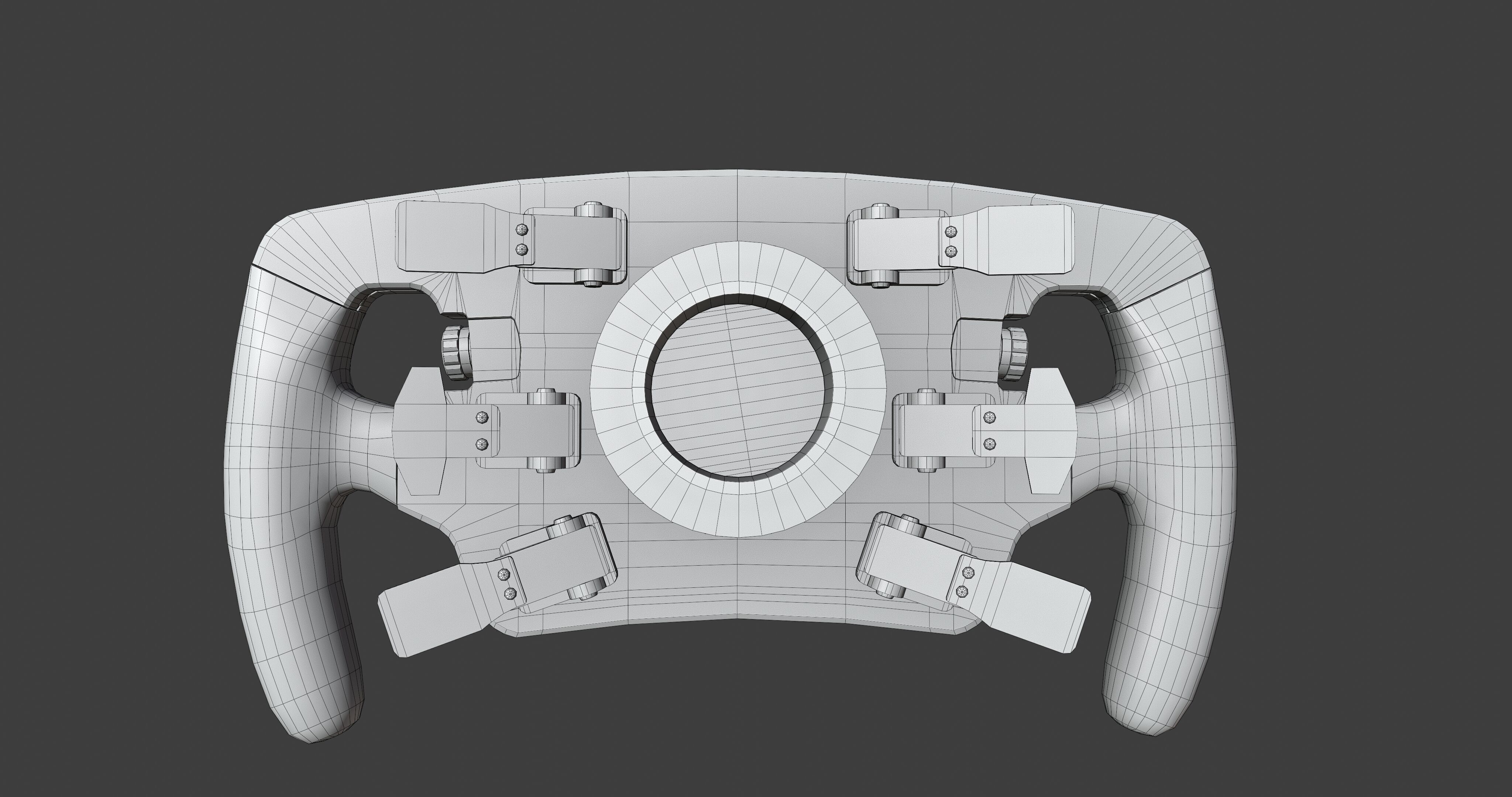Racing Car Steering Wheel Low-poly 3D model_12