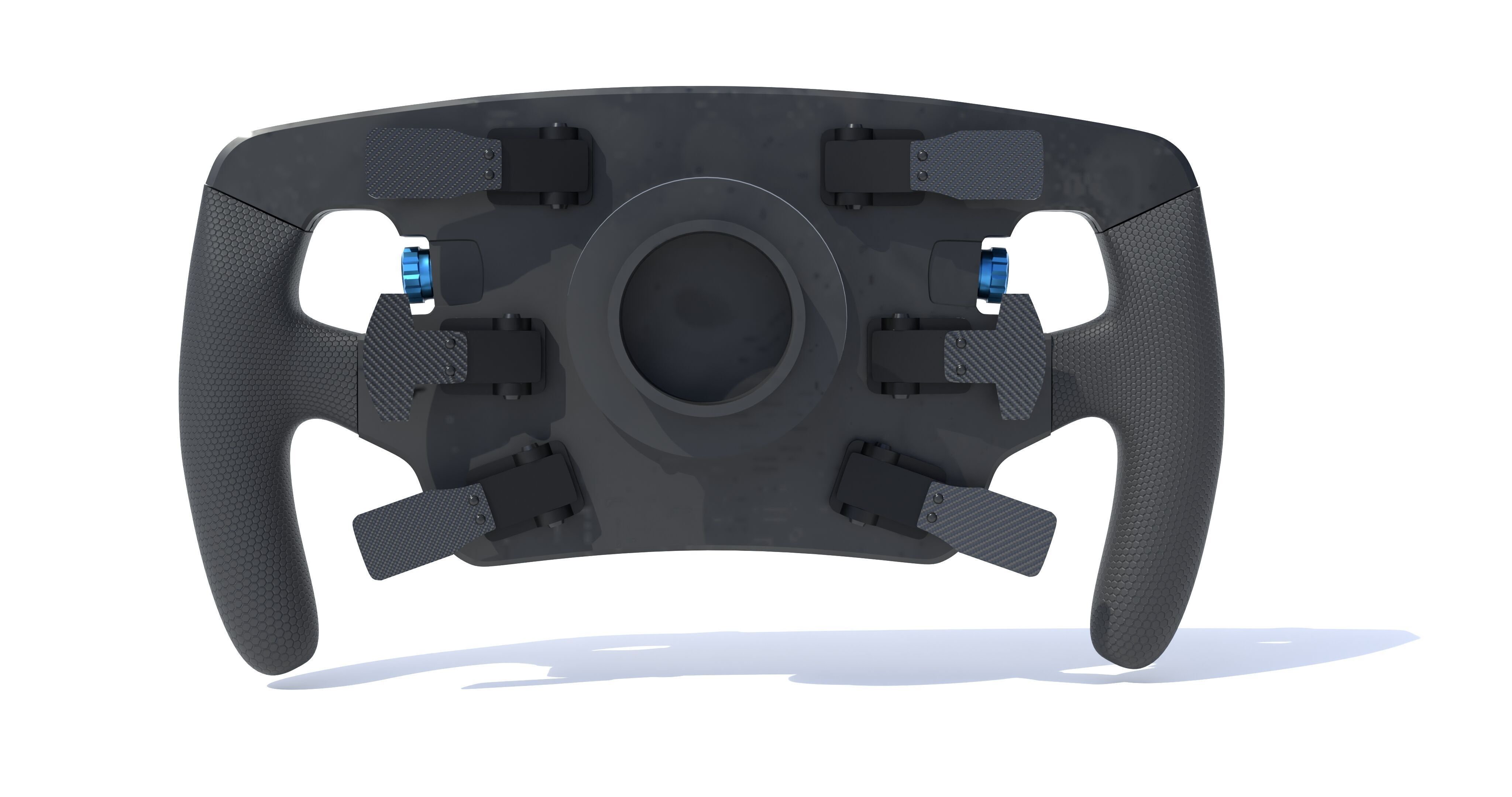 Racing Car Steering Wheel Low-poly 3D model_5