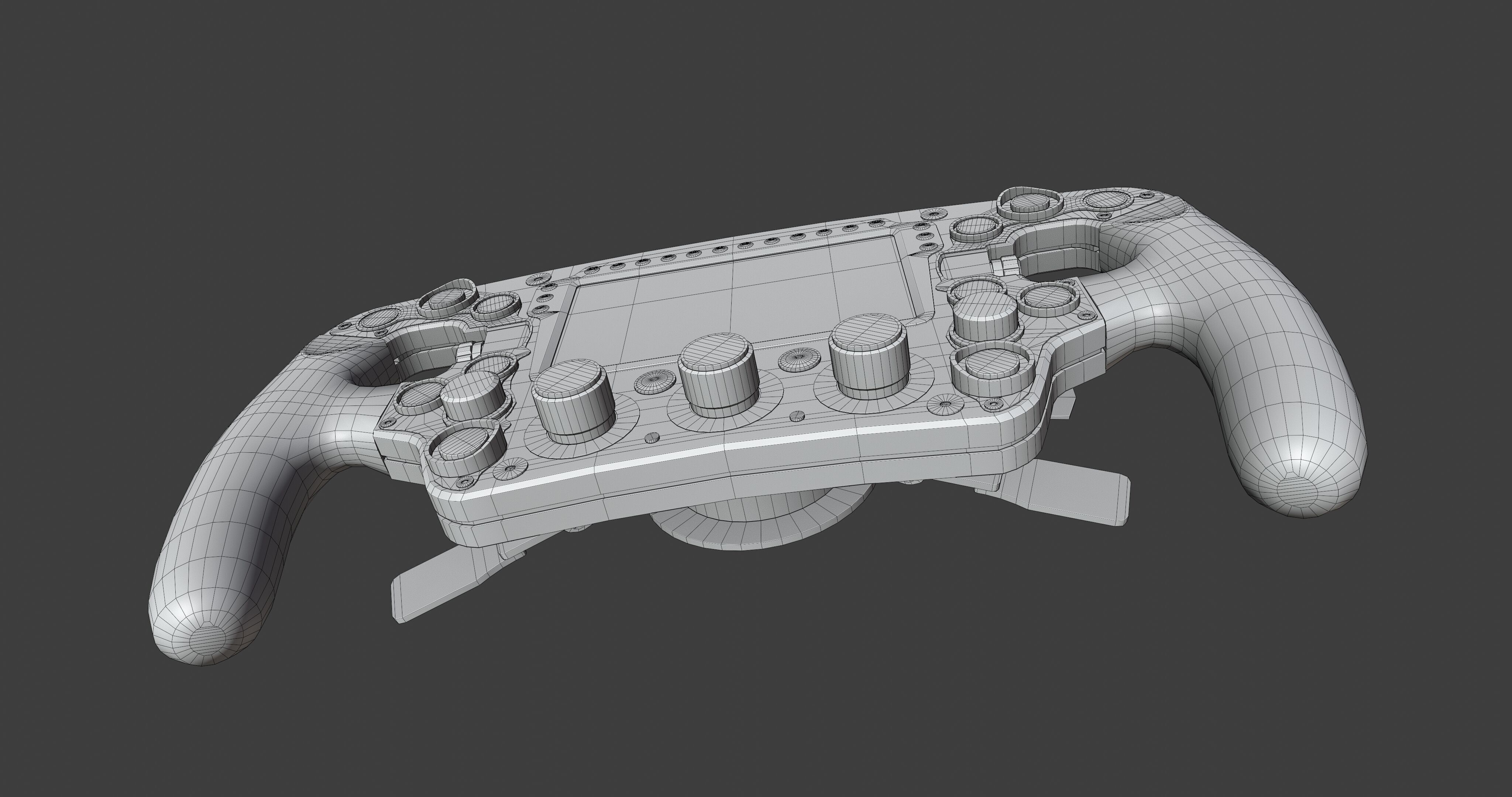 Racing Car Steering Wheel Low-poly 3D model_11