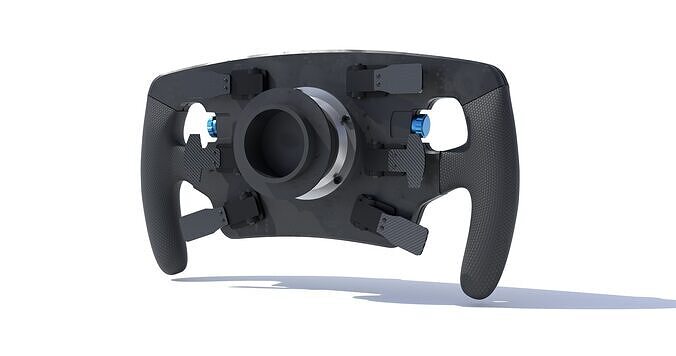 Racing Car Steering Wheel Low-poly 3D model 5