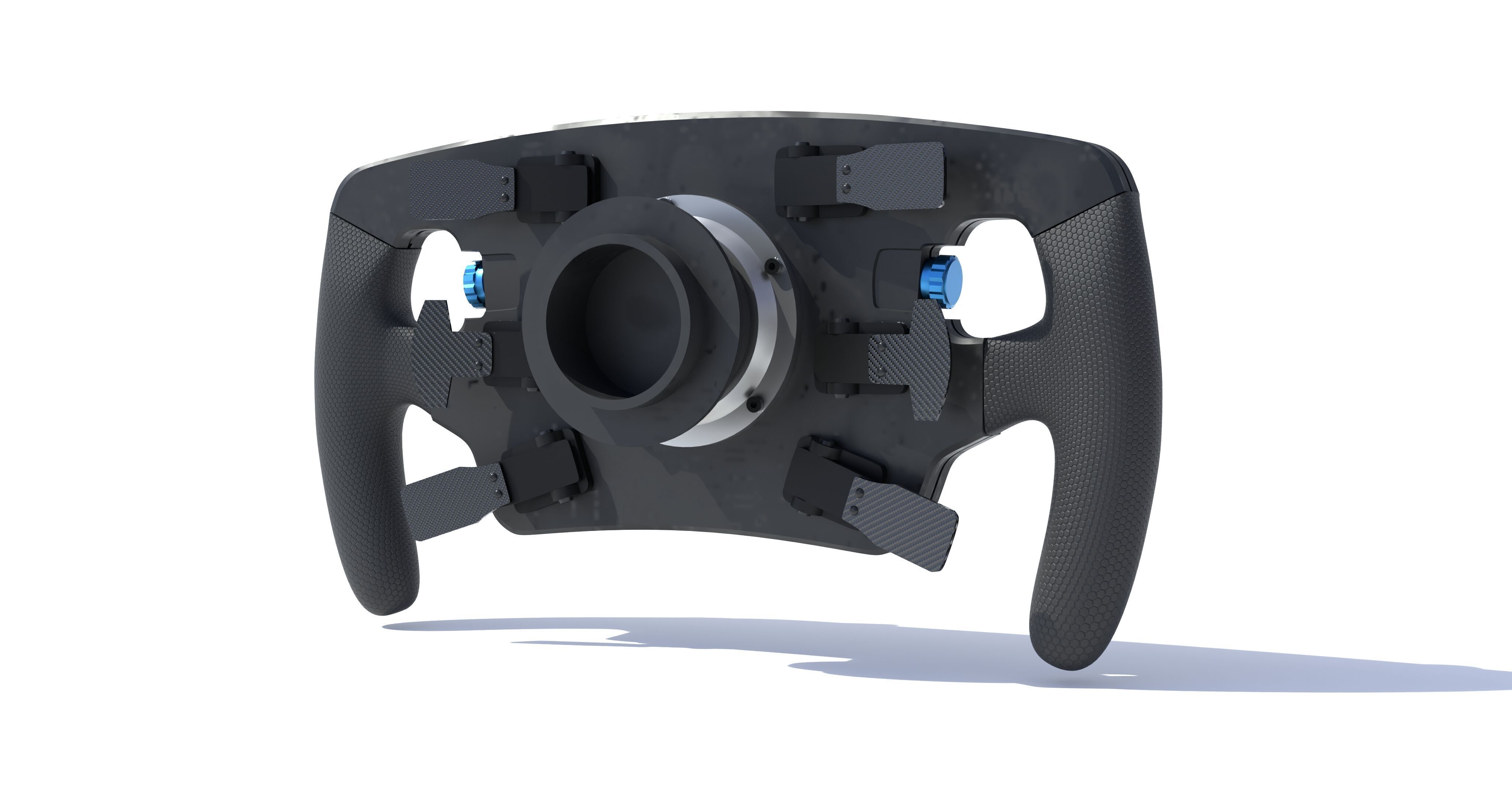 Racing Car Steering Wheel Low-poly 3D model_4