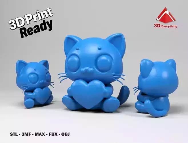 Loving cat 3D print model