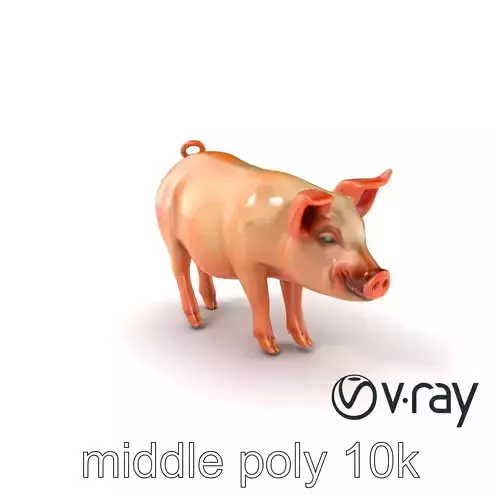 Realistic Pig Model with Pink Body model pack
