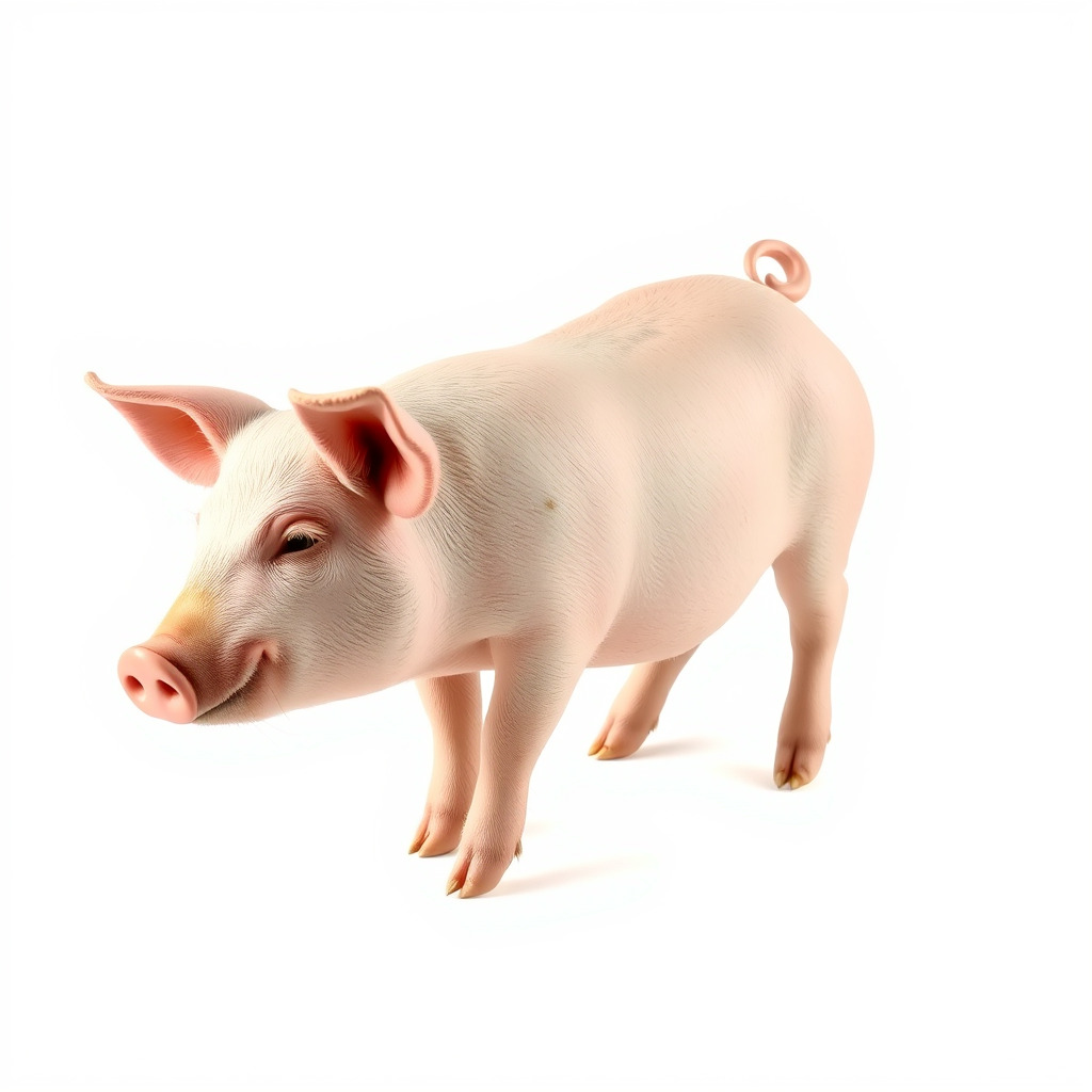 Realistic Pig Model with Pink Body model pack Low-poly 3D model_3