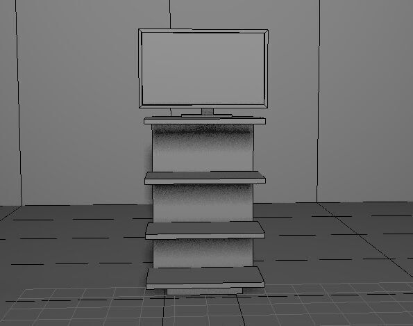 TV cabinet Low-poly 3D model_3