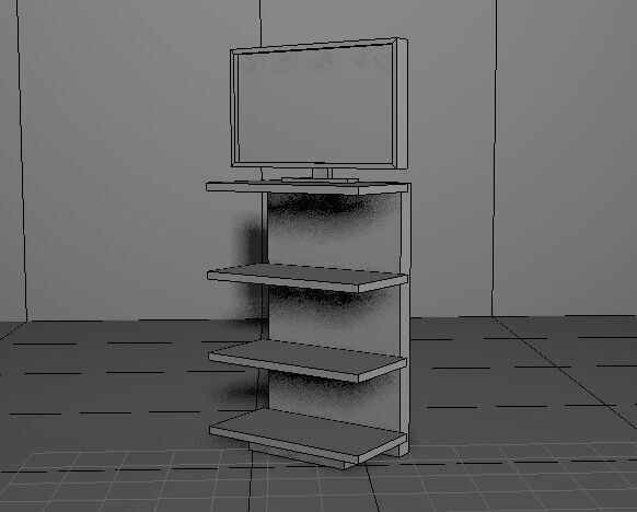 TV cabinet Low-poly 3D model_5