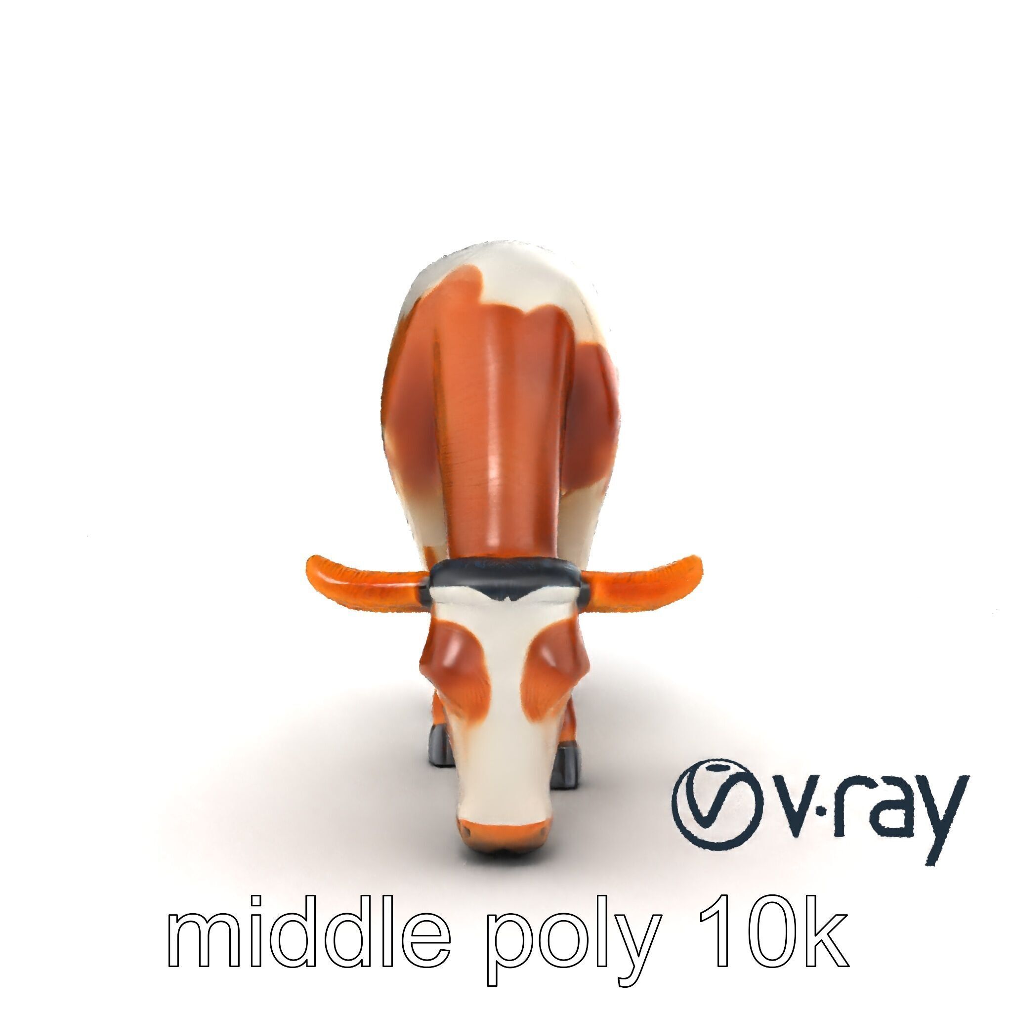 Spotted Cow Grazing Animation Farm model pack Low-poly 3D model_15