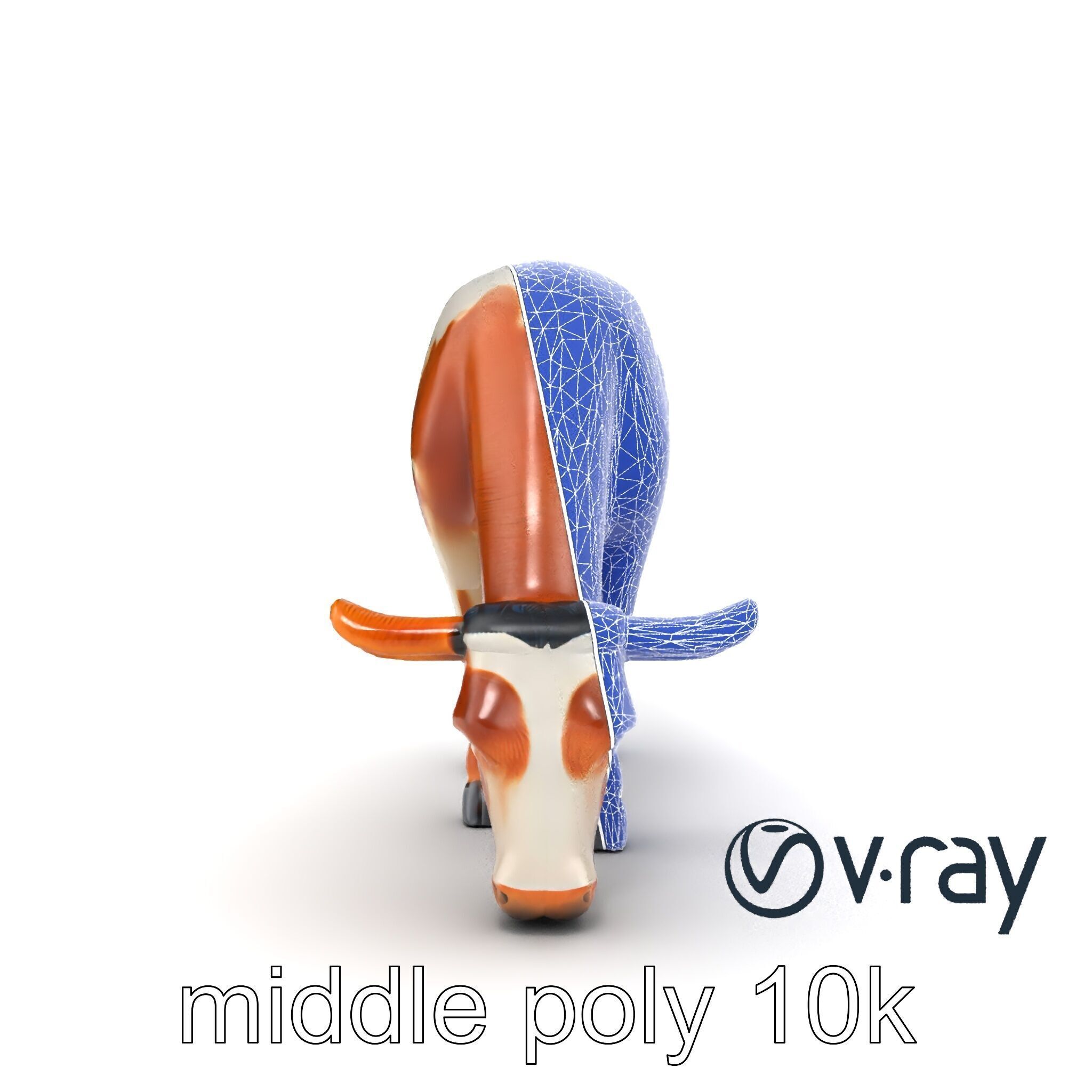 Spotted Cow Grazing Animation Farm model pack Low-poly 3D model_27