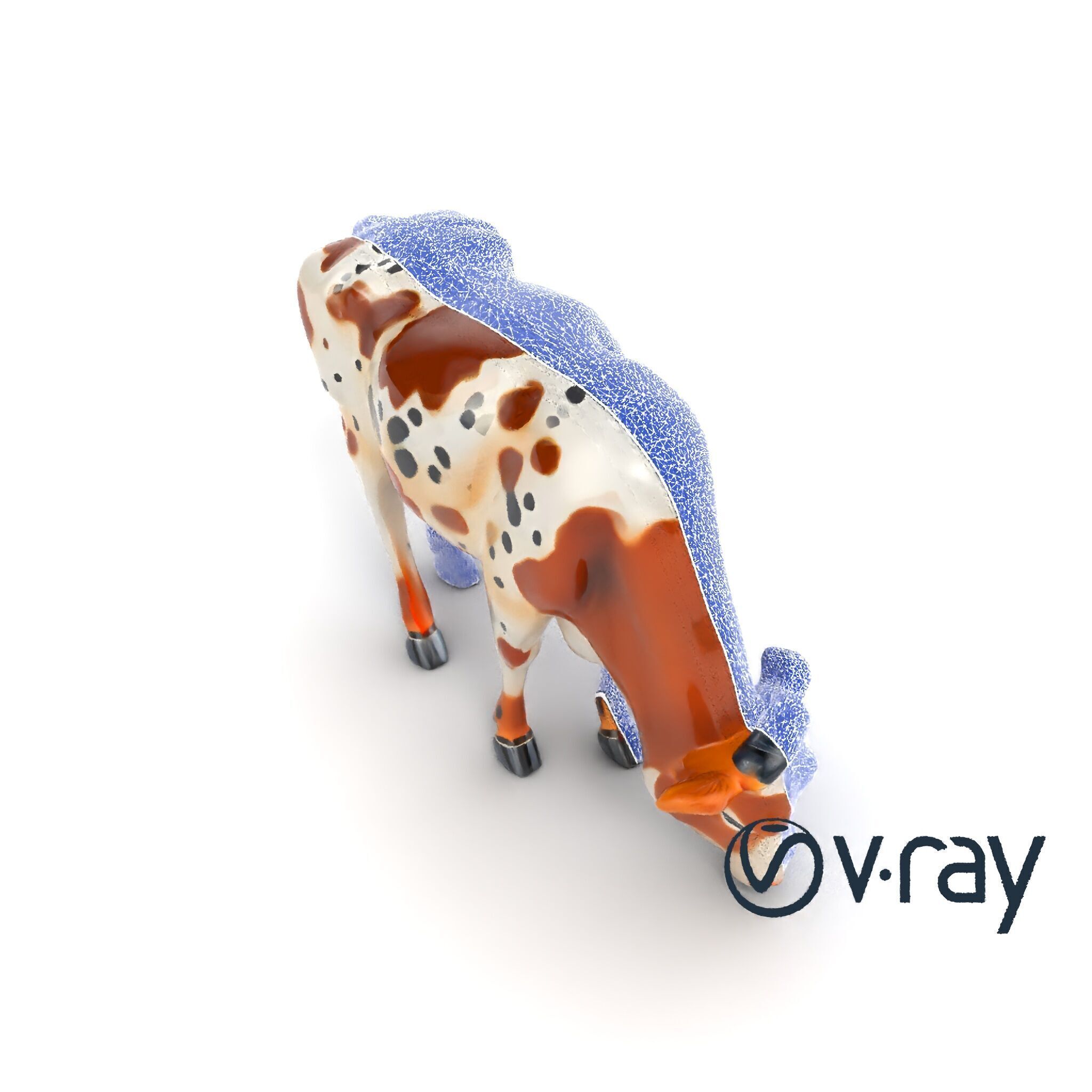 Spotted Cow Grazing Animation Farm model pack Low-poly 3D model_23
