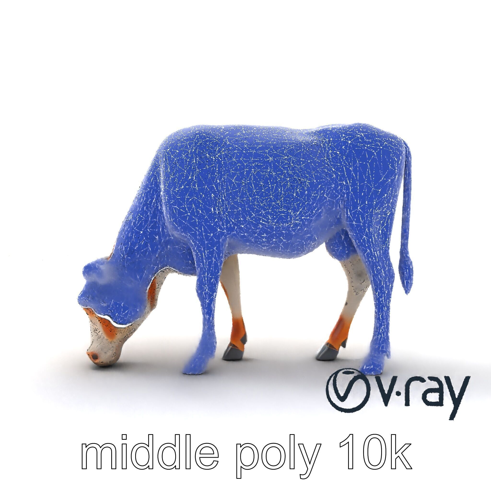 Spotted Cow Grazing Animation Farm model pack Low-poly 3D model_31