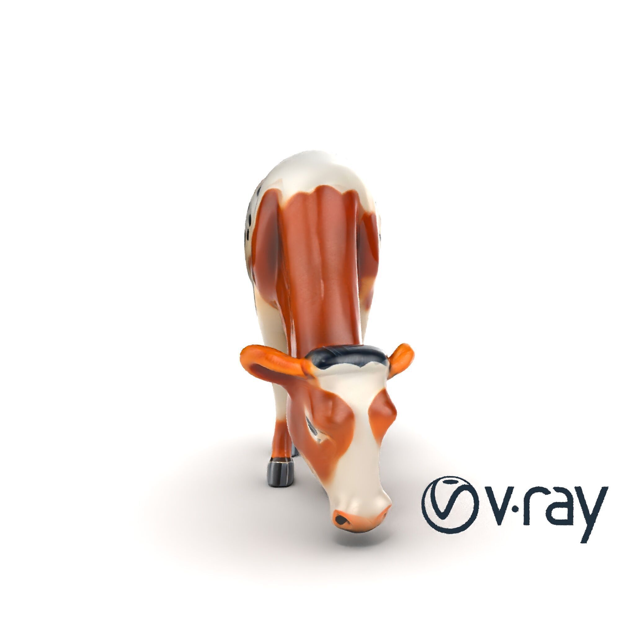 Spotted Cow Grazing Animation Farm model pack Low-poly 3D model_11