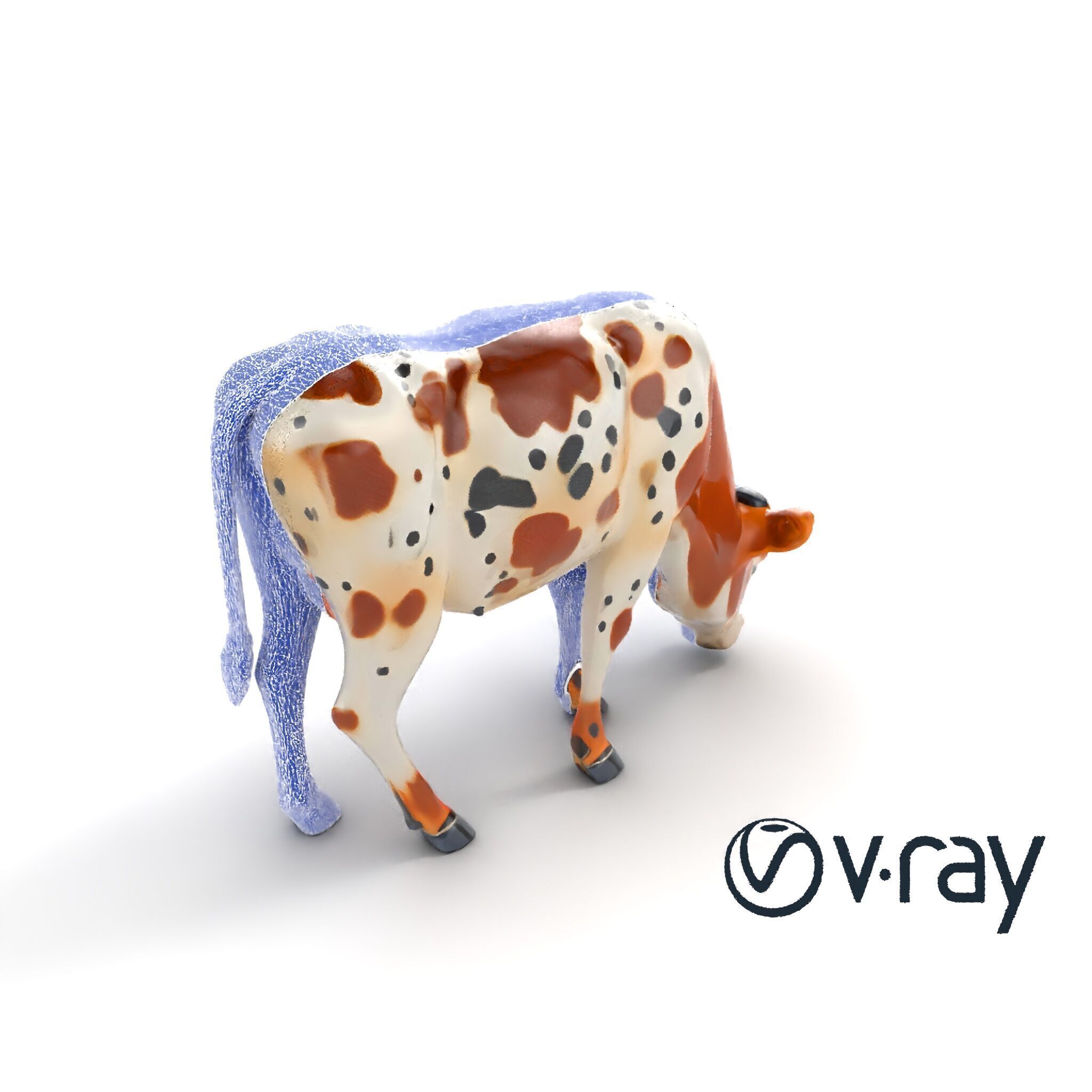 Spotted Cow Grazing Animation Farm model pack Low-poly 3D model_16