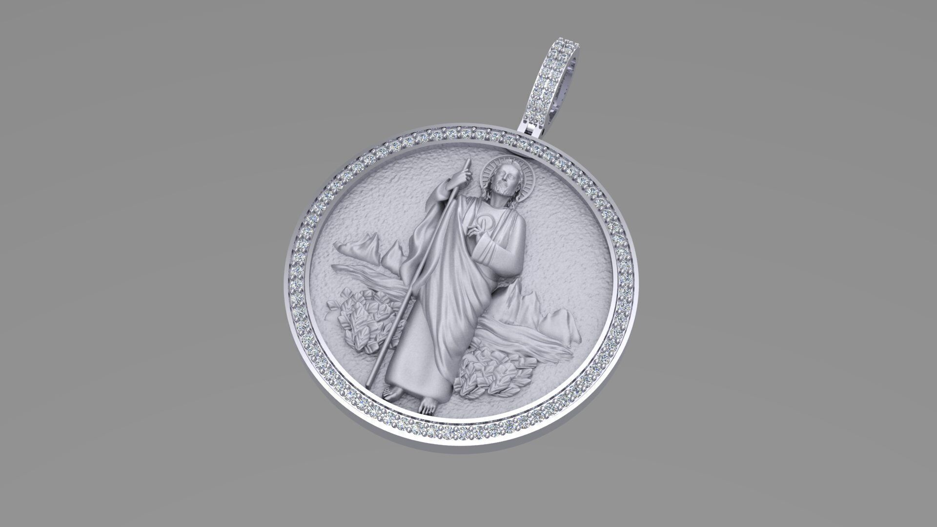 Jesus pendant 3d model printable model 3D print model_1