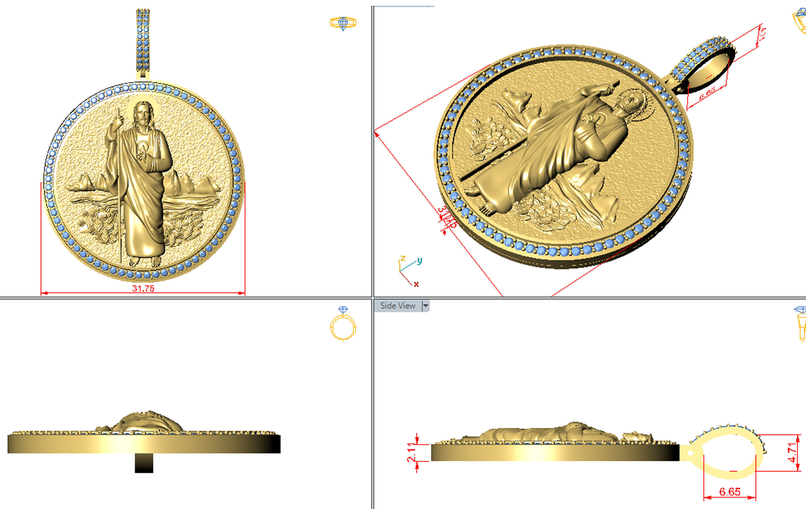 Jesus pendant 3d model printable model 3D print model_4
