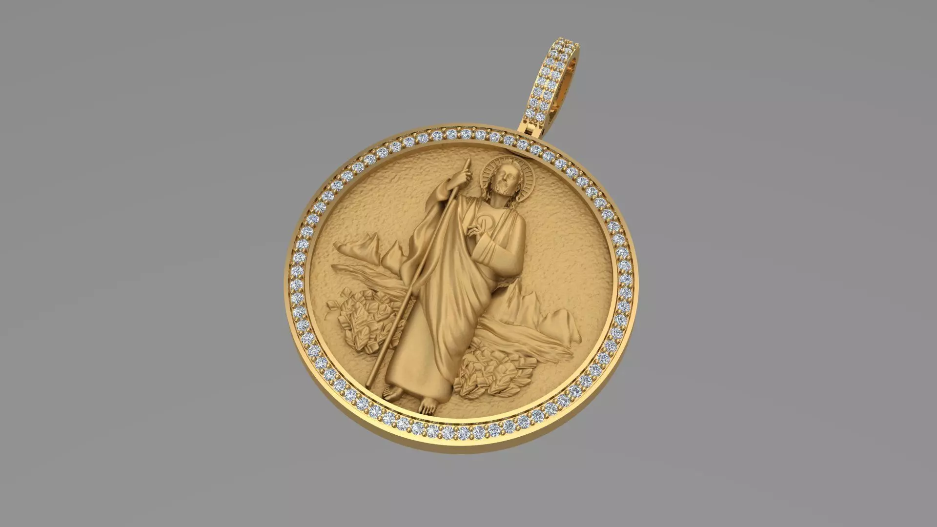 Jesus pendant 3d model printable model 3D print model_0