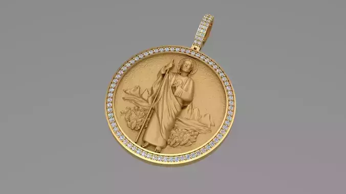 Jesus pendant 3d model printable model 