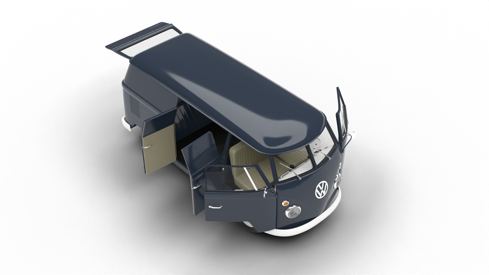 Volkswagen T1 Panel Van 1950 HQ 3d model 3D model_8