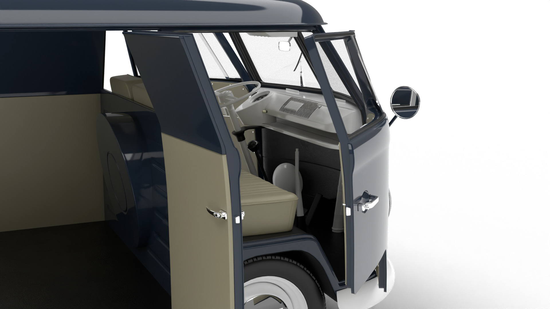Volkswagen T1 Panel Van 1950 HQ 3d model 3D model_7