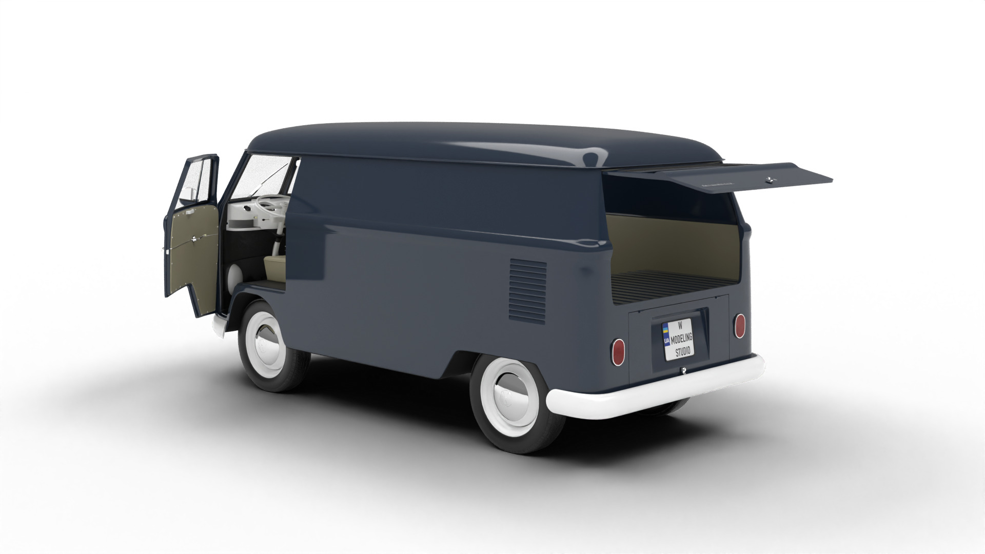 Volkswagen T1 Panel Van 1950 HQ 3d model 3D model_1