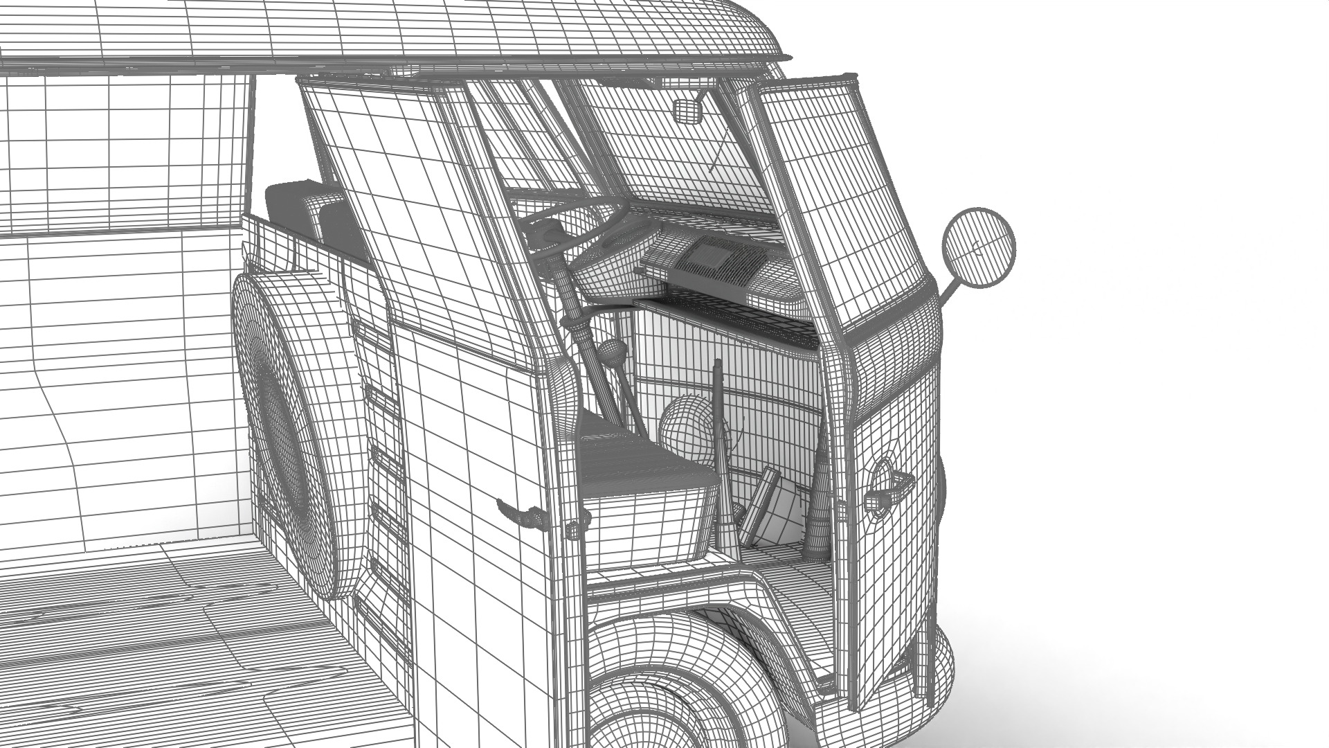 Volkswagen T1 Panel Van 1950 HQ 3d model 3D model_32